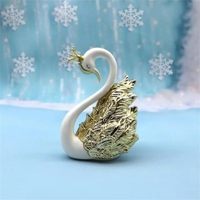 Mini Swan Couple Model Figurine Collectibles