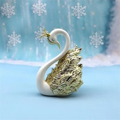 Mini Swan Couple Model Figurine Collectibles