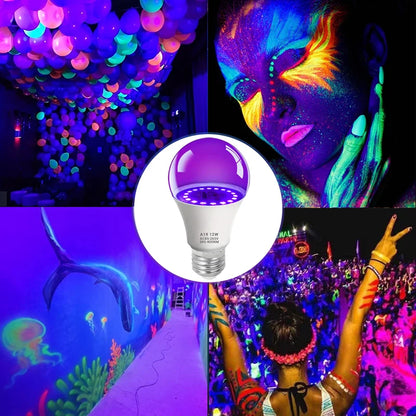 12W E27 UV LED Bulb - Purple Black Light