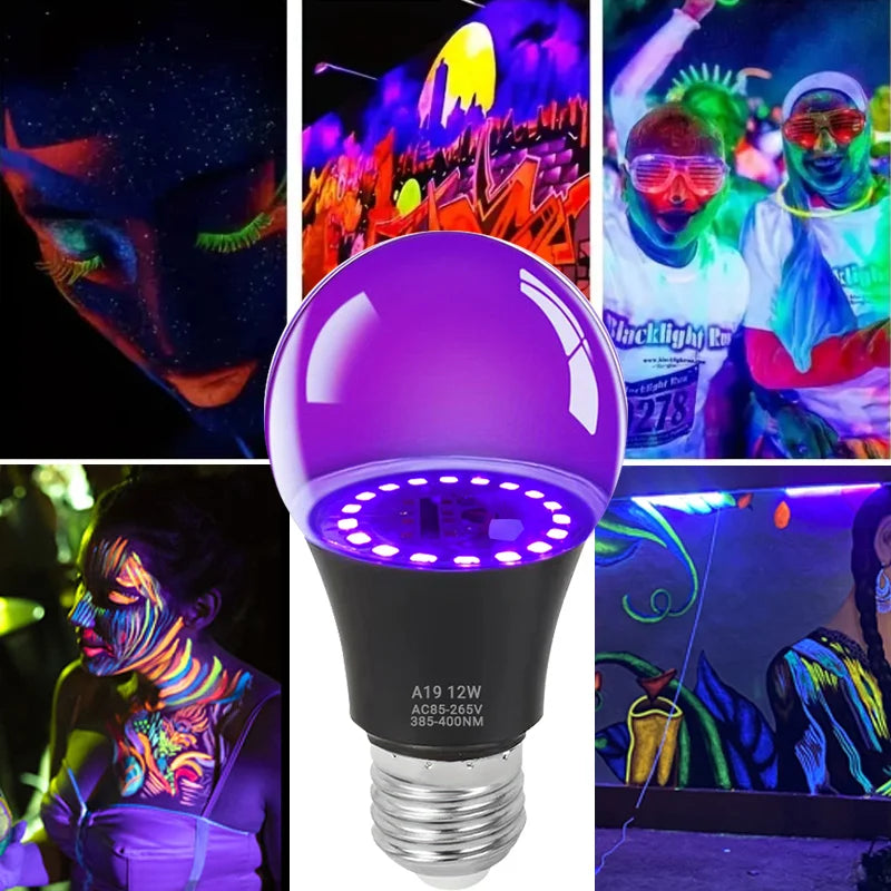 12W E27 UV LED Bulb - Purple Black Light