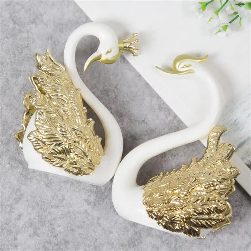 Mini Swan Couple Model Figurine Collectibles